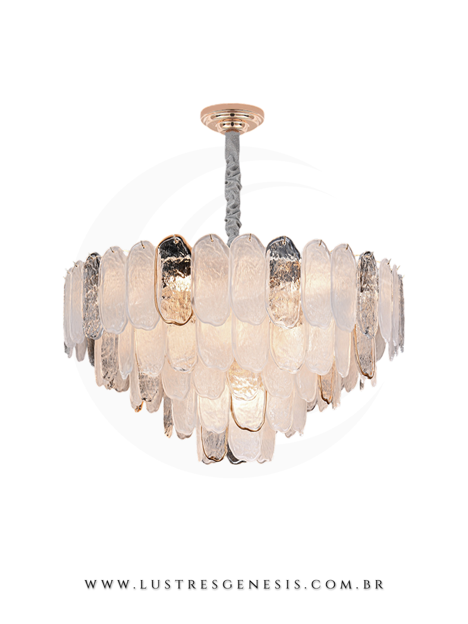 Lustre Pendente Moderno de Cristal Dourado Ø80cm Redondo, Sala de Jantar, Quartos, Mesa Area Gourmet, Quarto Casal, Suite Master